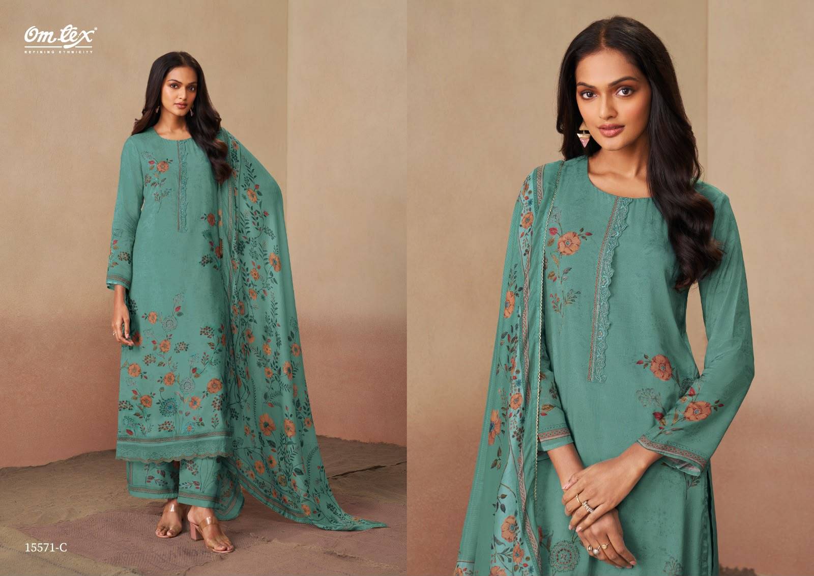 CAMERINA By Om Tex 15571 Series Beautiful Festive Suits Stylish Colorful Fancy Casual Wear & Ethnic Wear Muslin Dresses At Wholesale Price